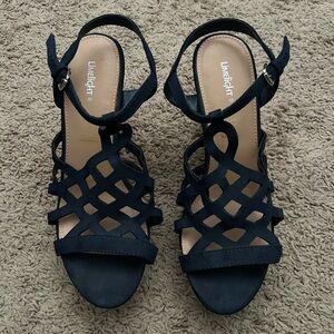 Limelight Navy wedge heels